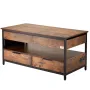 Løft top sofabord 39.4 "Rektangel sofabord med lys & USB Brown