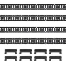E Track Tie Down Rail Kit, 2' Steel Rails, 4 Pack, Secure Cargo & Heavy Loads Up to 2000 lbs, Heavy Duty Etrack Rails with