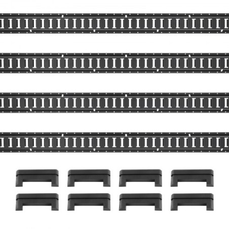 E Track Tie Down Rail Kit, 2' Steel Rails, 4 Pack, Secure Cargo & Heavy Loads Up to 2000 lbs, Heavy Duty Etrack Rails with