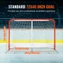 Street Hockey Net, Indoor Outdoor Steel Hockey Goal, Official Regulation Pro Hockey Training Goal Set, Portable Hockey Goal with