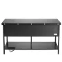 Løft top sofabord 39.4 "rektangel sofabord med lys & USB sort
