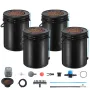 DWC Hydroponics Grow System Dybvandskultur med Top Drip 4 Spande