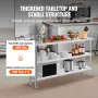 Stainless Steel Food Prep Table Commercial Kitchen Work Table 35.6x152.4 cm