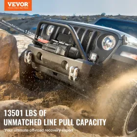 Elektrisk vinsjbil 13.500 lb stålkabel IP65 Vandtæt fjernbetjening