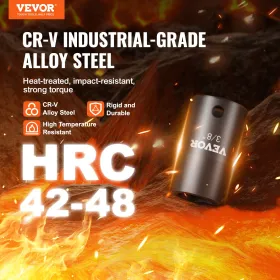 Impact Sockets Set 29pcs 6-punkts 3/8in drev Bit Ratchet Tool Kit Case