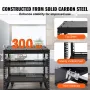 9U 4 Post Open Frame Server Rack Network Enclosure 58.4-101.6 cm Adjustable Depth