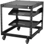 9U 4 Post Open Frame Server Rack Network Enclosure 58.4-101.6 cm Adjustable Depth
