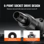 3/8" Drive Impact Socket Set, 14 Piece Shallow Socket Set Metric 7-20mm, 6 Point Cr-Mo Alloy Steel for Auto Repair, Easy-to-Read