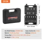 Impact Sockets Set 14 pcs 6-punkts 3/8in drev bit ratchet