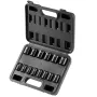 Impact Sockets Set 14 pcs 6-punkts 3/8in drev bit ratchet