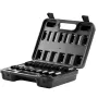 3/8" Drive Impact Socket Set, 14 Piece Shallow Socket Set Metric 7-20mm, 6 Point Cr-Mo Alloy Steel for Auto Repair, Easy-to-Read