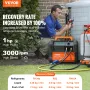 Refrigerant Recovery Machine, 1 HP Dual Cylinder Portable AC Recovery Machine with 3000rpm Brushless Motor, Freon Refrigerant Re