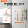 4 Bars Towel Warmer Rack, Wall Mounted Heated Towel Rack for Bathroom, IPX5 Waterpoof Towel Heater Rack with Timer & LED Display