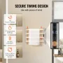 4 Bars Towel Warmer Rack, Wall Mounted Heated Towel Rack for Bathroom, IPX5 Waterpoof Towel Heater Rack with Timer & LED Display
