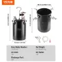 Spray Paint Pressure Pot, 15L/3.75gal Pressure Pot Tank, 60 psi Adjustale Pressure, Steel Pressure Pot Paint Tank with Spray Gun