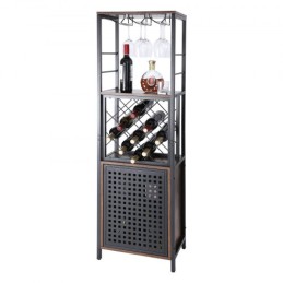 18 Inch Industrial Bar Cabinet, Wine Table for Liquor and Glasses, Sideboard Buffet Cabinet with Glass Holder & Wine Rack,