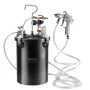 Spray Paint Pressure Pot, 15L/3.75gal Pressure Pot Tank, 60 psi Adjustale Pressure, Steel Pressure Pot Paint Tank with Spray Gun