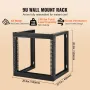 9U Wall Mount Rack 150 lbs/68.04 kg Open Frame Server Network Rack Black 530x450x520mm