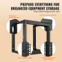 9U Wall Mount Rack 150 lbs/68.04 kg Open Frame Server Network Rack Black 530x450x520mm