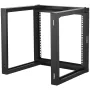 9U Wall Mount Rack 150 lbs/68.04 kg Open Frame Server Network Rack Black 530x450x520mm