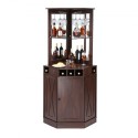 Corner Industrial Bar Cabinet, Wine Table for Liquor & Glasses, Sideboard Buffet Cabinet with Glass Holder, Freestanding