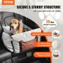 Dog Car Seat, Waterproof Dog Booster Seat for Car with Side Handles and A Storage Pocket, Clip-On Safety Leash and PP Cotton Fil