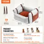 Dog Car Seat, Waterproof Dog Booster Seat for Car with Side Handles and A Storage Pocket, Clip-On Safety Leash and PP Cotton Fil