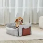 Dog Car Seat, Waterproof Dog Booster Seat for Car with Side Handles and A Storage Pocket, Clip-On Safety Leash and PP Cotton Fil