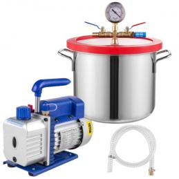 1.5 Gallon(6.8 L) 3CFM 1/4HP Vacuum Chamber , Refrigerant Vacuum Pump HVAC Single Stage Vacuum Pump Air Conditioner Rotary Vane