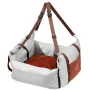 Dog Car Seat, Waterproof Dog Booster Seat for Car with Side Handles and A Storage Pocket, Clip-On Safety Leash and PP Cotton Fil