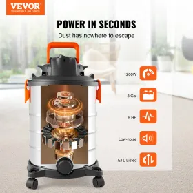 Våd/ tør butik vakuum vac 30l 6 peak hp m/ dysen rustfrit stål