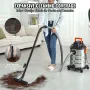 Stainless Steel Wet Dry Shop Vacuum, 8 Gallon 6 Peak HP Wet/Dry Vac, Powerful Suction with Blower Function with Attachments 2-in
