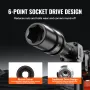 Impact Sockets Set 8pcs 6-Point 2.5 cm Drive Bit Ratchet Tool Kit Case