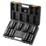 Impact Sockets Set 8pcs 6-Point 2.5 cm Drive Bit Ratchet Tool Kit Case