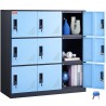 Metal Locker for Employees, 9 Doors Storage Cabinet with Card Slot, Employee Lockers with Keys, 66lbs Loading Capacity office