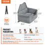 Dog Booster Car Seat Pet Car Seat for Medium Large Dog up to 55 lbs Gray