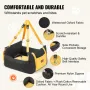 Dog Car Seat, Waterproof Dog Booster Seat for Car with Side Handles and A Storage Pocket, Clip-On Safety Leash and PP Cotton Fil