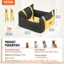 Dog Car Seat, Waterproof Dog Booster Seat for Car with Side Handles and A Storage Pocket, Clip-On Safety Leash and PP Cotton Fil