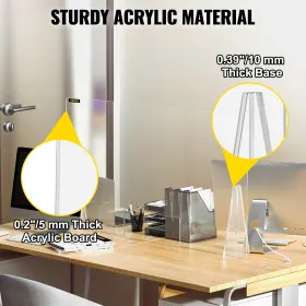 Nyse vagt til tæller 24 "x48" akrylskjold til skrivebord 0,2 "tyk akrylplade akrylskjold til tæller med transaktion