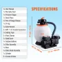 Pool sandfilterpumpe over jorden, 14 tommer sandfilter tank