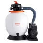 Sand Filter Pump for Above Ground Pools, 350 mm/14 inch, 13,000 L/H, 450W Swimming Pool Pumps System & Filters Combo Set with 6-