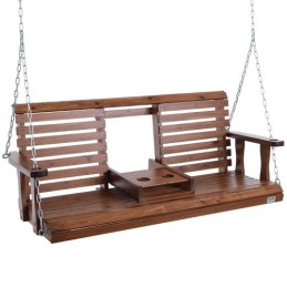 Wooden Porch Swing 5 ft, Patio bench swing for Courtyard & Garden, Upgraded 880 lbs Strong Load Capacity, Heavy Duty Swing