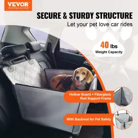 Dog Booster Car Seat Pet Car Seat til S M L Dogs op til 40 kg grå