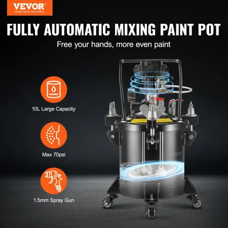Spray Paint Pressing Pot Tank 10 L/2,5 Gal Fuldautomatisk