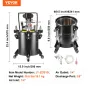 Spray Paint Pressing Pot Tank 10 L/2,5 Gal Fuldautomatisk
