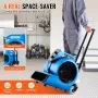 Gulvblæser 1400 o / min 4000 CFM Air Mover med 3 blæservinkler