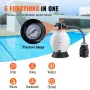 Sand Filter Pump for Above Ground Pools, 400 mm/16-inch, 18,000 L/H, 850W Swimming Pool Pumps System & Filters Combo Set with 6-