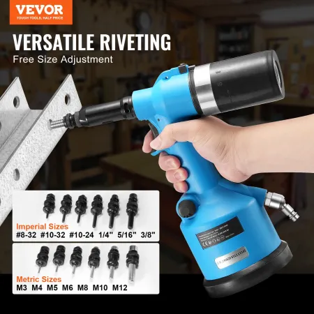 Air Riveter, Pneumatic Air Riveter, 20.2KN Pulling Force Pop Rivet Gun Tool Kit, Heavy Duty Air Hydraulic Rivet Gun for Mechanic