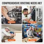 Air Riveter, Pneumatic Air Riveter, 20.2KN Pulling Force Pop Rivet Gun Tool Kit, Heavy Duty Air Hydraulic Rivet Gun for Mechanic