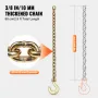 G80 Transport Binder Chain, 3/8" x 2.9' 2-Pack Tow Chain with Clevis Snap Hook, 7100 lbs Safe Working Load, Heavy Duty Logging C
